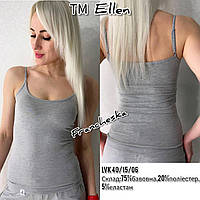 Женская серая майка на тонкой бретели ELLEN (размер XS-XL)