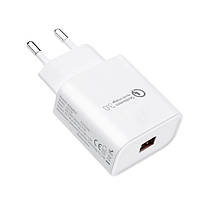 Зарядний пристрій мережевий USB QC3.0 18W 1 USB-A білий