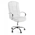 Поворотне офісне крісло зі спинкою на колесах, регуляція нахилу спинки та висоти сидіння, до 120 кг, чорне, фото 6