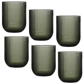 Набір із 6-ти скляних склянок у сірому кольорі Merlot Edelman