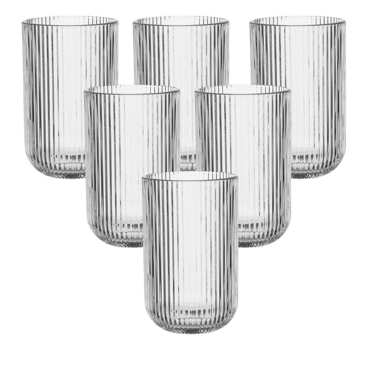 Набір із 6-ти скляних прозорих високих склянок Merlot Edelman, фото 1