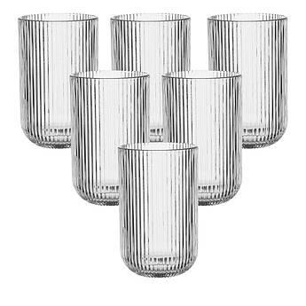 Набір із 6-ти скляних прозорих високих склянок Merlot Edelman