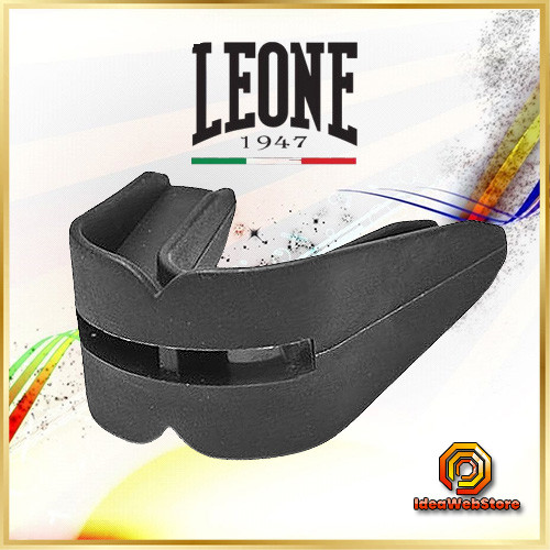 Капа боксерська Leone Double Black двошарова захисна капа для MMA, боксу, кікбоксингу