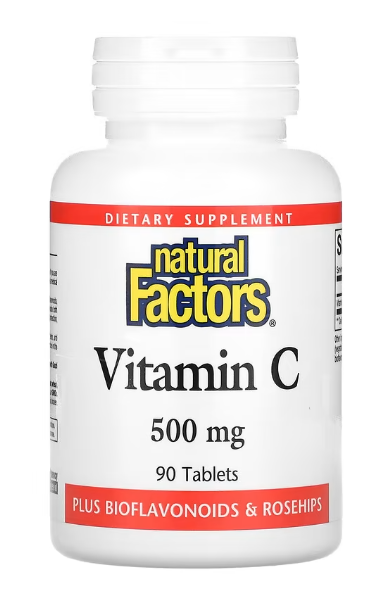 Natural Factors Vitamin C with Bioflavonoids & Rosehips 500 mg 90 tabs