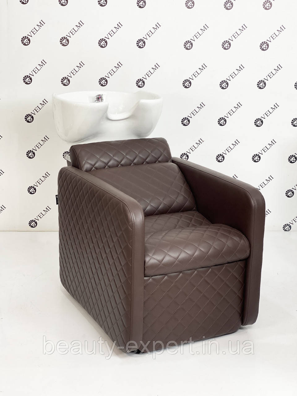 Перукарська мийка Polo Premium з кріслом мийка голови для клієнтів салону краси VM2049_Brown, фото 1