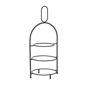 Підставка для тарілок з металу в чорному кольорі багатоярусна Edelman