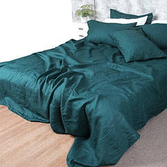Постільна білизна Bella Villa з вареної бавовни смарагдовий