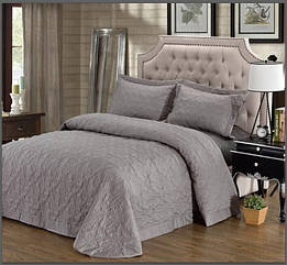 Покривало стьобане 240х260 см ТМ Bliss сіре з наволочками (C-0016)