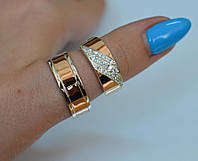 Пара обручальных колец из серебра и золота 925/375