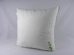 Подушка Bella Villa Бамбук 70х70 см, тик білий із вишивкою