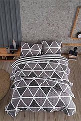 Покривало стьобане з наволочками ТМ Cotton Touch двоспальне 200х220 см Striped Gri