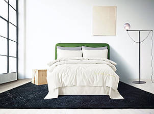 Постільна білизна сатин Deluxe Bella Villa з вишивкою білий (Т-0012)