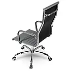 Високе офісне крісло з профільованою спинкою, хромованою основою, механізмом TILT, до 120 кг, сіре, фото 2