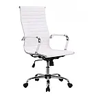 Високе офісне крісло з профільованою спинкою, хромованою основою, механізмом TILT, до 120 кг, сіре, фото 3