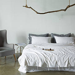 Комплект постільної білизни Bella Villa Варена бавовна полуторна біла (W-0014 Sn)