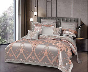 Комплект постільної білизни Bella Villa Євро сатин жакард з вишивкою (J-0087 Eu)