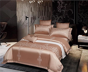 Комплект постільної білизни Bella Villa Сімейний сатин жакард з вишивкою (J-0088 Fm)