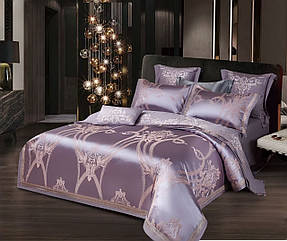Комплект постільної білизни Bella Villa Євро сатин жакард з вишивкою (J-0089 Eu)