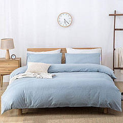 Monno Queen КПБ, Варена бавовна (200x200) блакитний