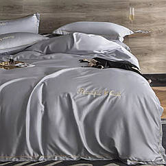 Комплект постільної білизни Bella Villa сатин Євро сірий (B-0236 Eu)