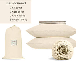 Monno Queen КПБ Варена бавовна (200x200) бежева