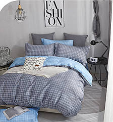 Комплект постільної білизни Bella Villa сатин полуторний сіро-блакитний (B-0342 Sn)