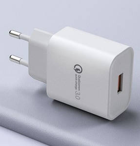 Зарядний пристрій мережевий USB QC3.0 18W 1 USB-A білий