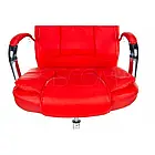 Поворотне офісне крісло зі спинкою на колесах, регуляція нахилу спинки та висоти сидіння, до 120 кг, чорне, фото 10