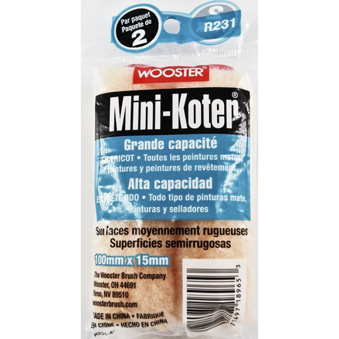 Комплект міні-валиків HIGH-CAPACITY MINI-KOTER (2шт в уп.). WOOSTER, фото 1
