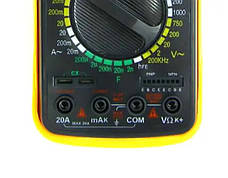 Універсальний мультиметр Digital DT-9207 A+ кліщі струмовимірювальні Портативний тестер Жовтий/Чорний, фото 4