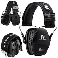 Активні навушники для стрільби ARM NEXT з шумозаглушенням 25 дБ-захист слуху для стрільців, будівництва (чорні)
