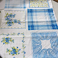 Ситець хустковий для жіночих і дитячих носових хусток у блакитних тонах