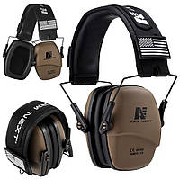 Активні навушники для стрільби ARM NEXT з шумозаглушенням 25 дБ-захист слуху для стрільців, будівництва (коричневі)