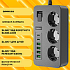Мережевий фільтр живлення Earldom SC14 2м, Подовжувач 4USB 2USB-C 3P 3000W, фото 3