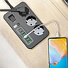 Мережевий фільтр живлення Earldom SC14 2м, Подовжувач 4USB 2USB-C 3P 3000W, фото 4