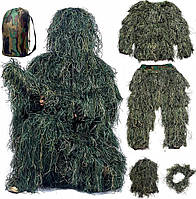 Костюм для полювання та активного відпочинку з 3D камуфляжем, камуфляжний костюм  M/L на зріст 177-190см.