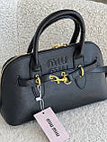 Сумка жіноча Miu Miu Aventure Nappa Leather чорний класичний саквояж Міу Міу, фото 4