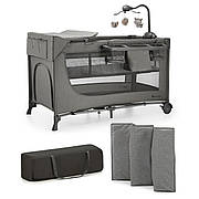 Ліжко-манеж з пеленатором Kinderkraft Joy 2 Dark Grey (KLJOY02DGR000AC)