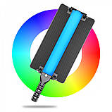 Лампа LED видео Handheld Fill Light Stick RL-60SL RGB I 1m cable with adapter I1pc battery 4400mA I Remote I, фото 4