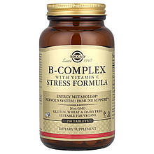 Комплекс вітамінів В + С, B-Complex with Vitamin C, Solgar, стрес формула, 250 таблеток