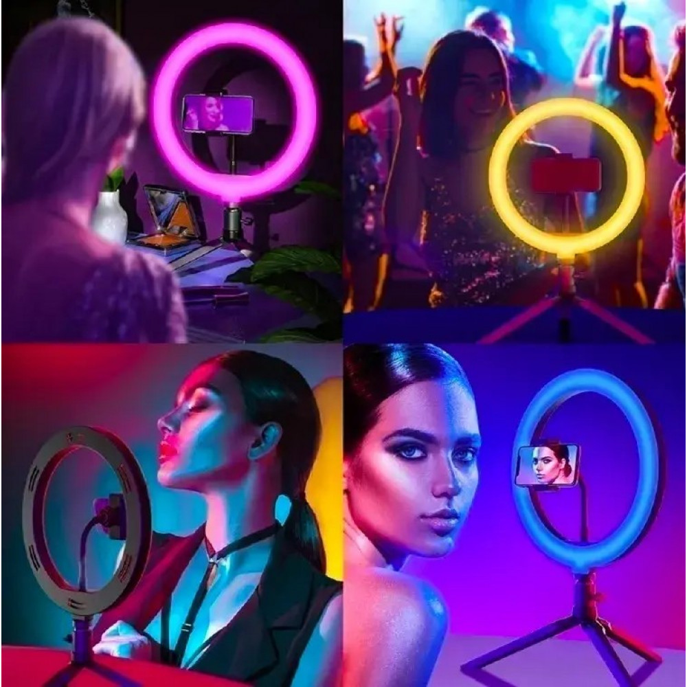 Лампа Кольцевая LED RL-14 RGB Original 36cm  36w  | 192 Lights | Remote I 3m cable with plug  I 3 holder I