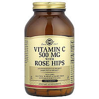 Вітамін С із шипшиною, Vitamin C With Rose Hips, Solgar, 500 мг, 250 таблеток