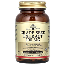Екстракт виноградних кісточок, Grape Seed, Solgar, 100 мг, 60 вегетаріанських капсул
