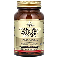 Екстракт виноградних кісточок, Grape Seed, Solgar, 100 мг, 60 вегетаріанських капсул