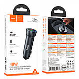 Car Charger | 48W | PD | QC3.0 — Hoco Z54A — Metal Grey, фото 3