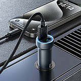 Car Charger 3.4A 2U Hoco Z54 — Metal Grey, фото 3