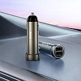 Car Charger 3.4A 2U Hoco Z54 — Metal Grey, фото 4