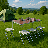Розкладний стіл для пікніка з 4-ма стільцями / Стіл туристичний / Складаний столик, фото 6
