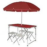 Розкладний стіл для пікніка з 4-ма стільцями / Стіл туристичний / Складаний столик, фото 4