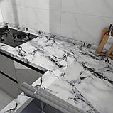 Самоклеюча плівка 5м х 60см, під мармур / Кухонна плівка для поверхонь / Декоративна наклейка на кухню, фото 6